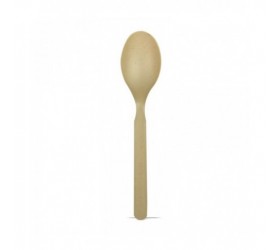 Cuchara postre CPLA con mezcla de Bambú. 125mm (100 uds). 100% compostable