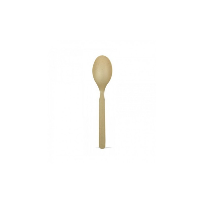 CUCHARA POSTRE COMPOSTABLE ALMIDON MAIZ Y BAMBÚ. 