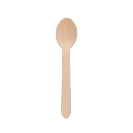 CUCHARA DE MADERA ENCERADA. 16cm. 