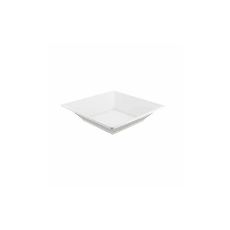 PLATO PLÁSTICO HONDO BLANCO 17X17cm. REUTILIZABLE. 