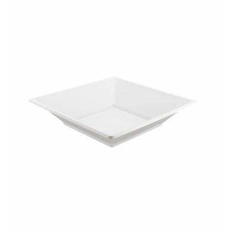 PLATO PLÁSTICO HONDO BLANCO 17X17cm. REUTILIZABLE. 