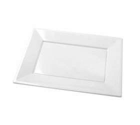 BANDEJA BLANCA PLÁSTICO 33x22.5cm. REUTILIZABLE. 