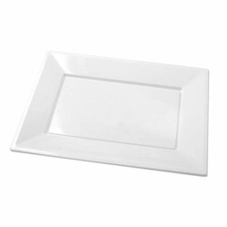 BANDEJA BLANCA PLÁSTICO 33x22.5cm. REUTILIZABLE. 