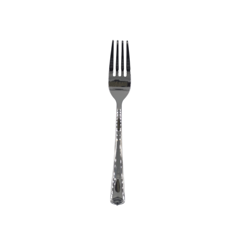 TENEDOR PLATA DE PLÁSTICO 18,5cm. 