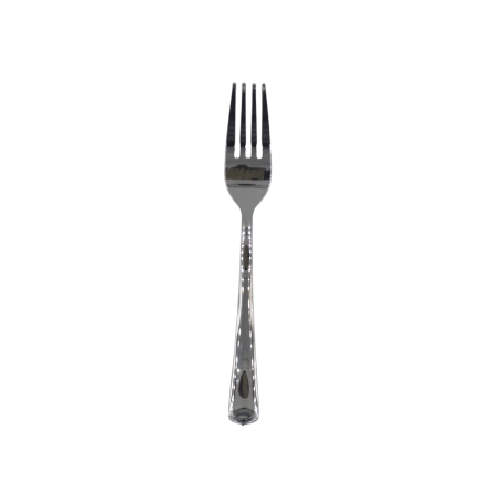 TENEDOR PLATA DE PLÁSTICO 18,5cm. 