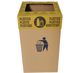 Papelera de Cartón Para Reciclaje de Plásticos