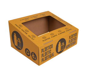 PAPELERA DE CARTÓN PARA RECICLAJE DE PLÁSTICOS