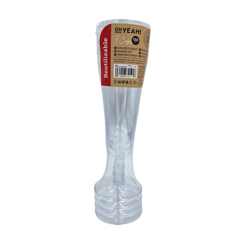 COPA CAVA TRANSPARENTE. DESMONTABLE.150ml. 