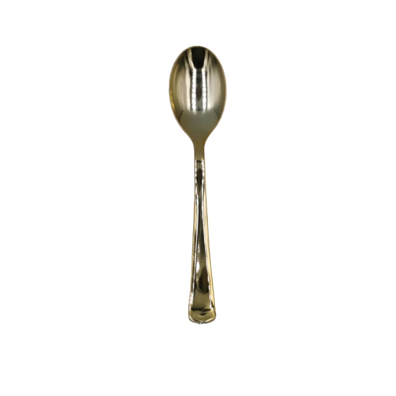 CUCHARA DE PLÁSTICO ORO 18.5cm. 