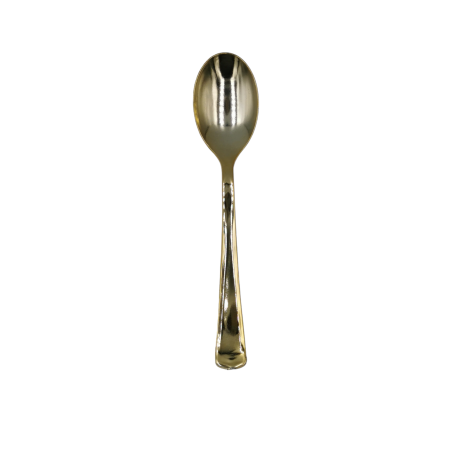 CUCHARA DE PLÁSTICO ORO 18.5cm. 