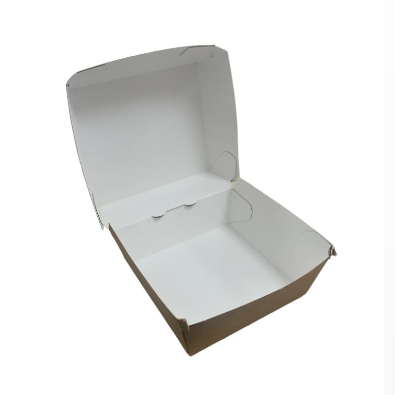 ENVASE HAMBURGUESA KRAFT INTERIOR BLANCO. 
