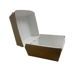 ENVASE HAMBURGUESA KRAFT INTERIOR BLANCO. 