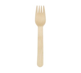TENEDOR MADERA ENCERADO. 16cm. 