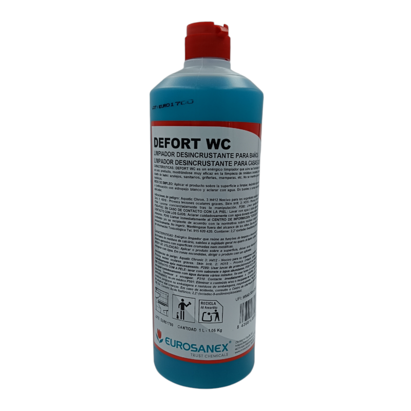 LIMPIADOR DESINCRUSTANTE PARA BAÑOS DEFORT WC 1 litro