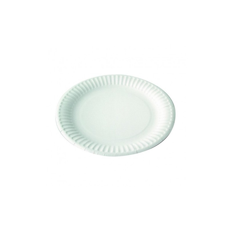 PLATO REDONDO CARTÓN BLANCO ANTIGRASA 18cm. 