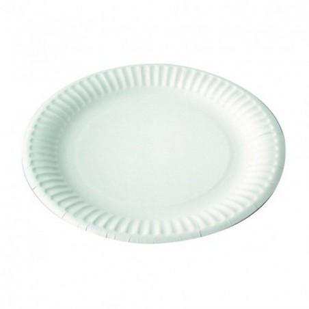 PLATO REDONDO CARTÓN BLANCO ANTIGRASA 18cm. 