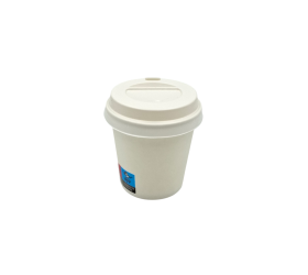 PACK VASO CARTÓN BLANCO 120ML + TAPA BLANCA 100 UDS