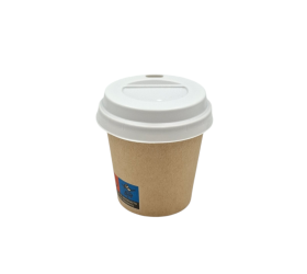 PACK VASO CARTÓN KRAFT 120ML + TAPA BLANCA 100 UDS