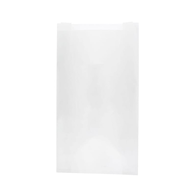 BOLSA PAPEL BLANCA. ANTIGRASA. SOBRE.14X24+7cm. 
