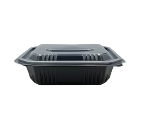 ENVASE PP NEGRO CON TAPA TRANSPARENTE 750ml - 50uds