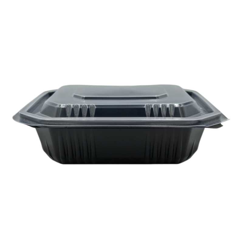 ENVASE PP NEGRO CON TAPA TRANSPARENTE 750ml - 50uds