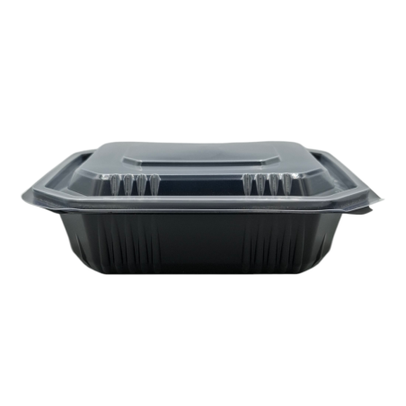 ENVASE PP NEGRO CON TAPA TRANSPARENTE 750ml - 50uds