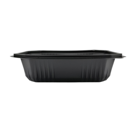 ENVASE PP NEGRO CON TAPA TRANSPARENTE 750ml - 50uds