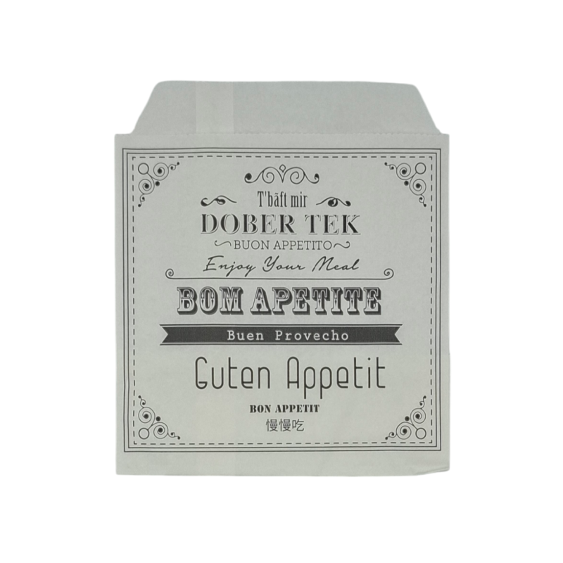 BOLSA ANTIGRASA BLANCA BOM APETITE 12X14cm. 