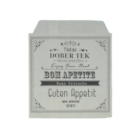 BOLSA ANTIGRASA BLANCA BOM APETITE 12X14cm. 