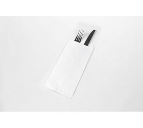 BOLSA PAPEL BLANCA PORTACUBIERTOS 9X24cm. 