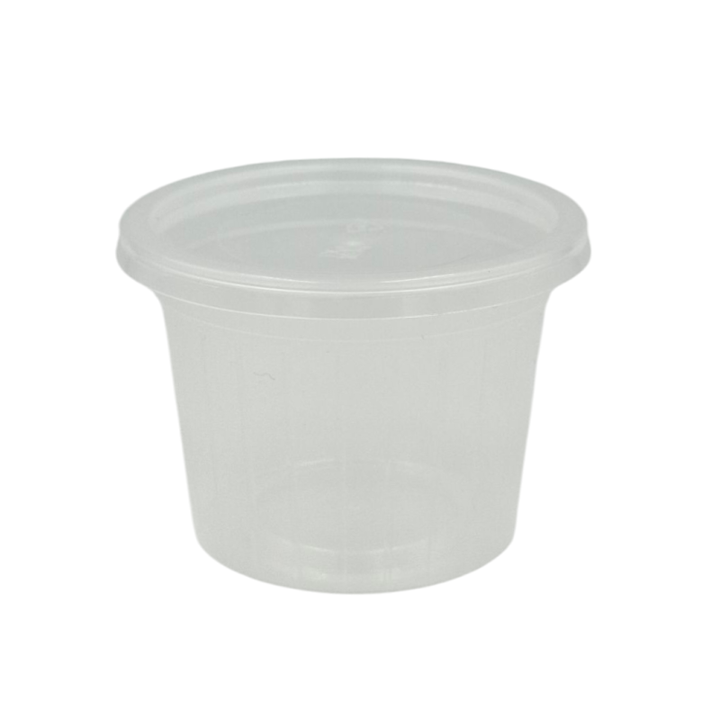 TARRINA PEQUEÑA / SALSERA PP 100ML CON TAPA PP. 