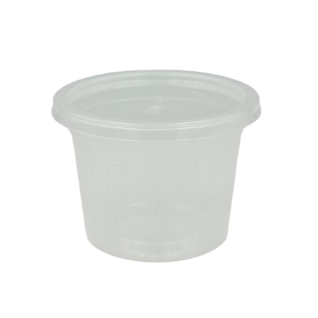 TARRINA PEQUEÑA / SALSERA PP 100ML CON TAPA PP. 