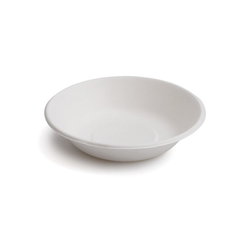 PLATO HONDO FIBRA CAÑA DE AZÚCAR 460ML. BIODEGRADABLE. 