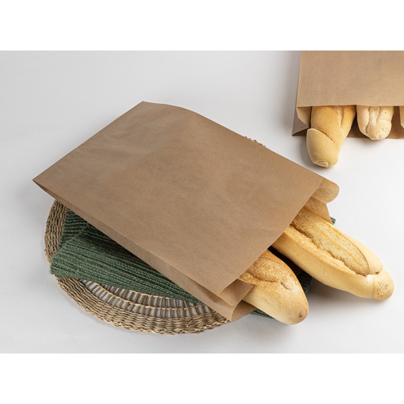 BOLSA DE PAPEL KRAFT 30+9X58cm. VERJURADO. 
