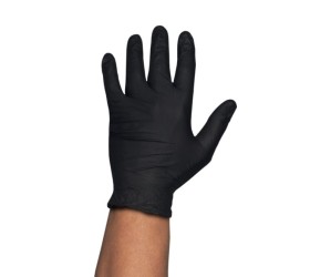 GUANTES NITRILO NEGRO. SIN POLVO. 5 grms. 100u. 