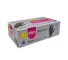 GUANTES NITRILO NEGRO. SIN POLVO. 5 grms. 100u. 