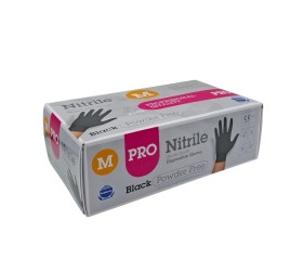 GUANTES NITRILO NEGRO. SIN POLVO. 5 grms. 100u. 
