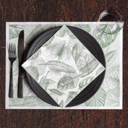 SERVILLETA AMAZONIA VERDE. 40X40cm. DRYLACE. 