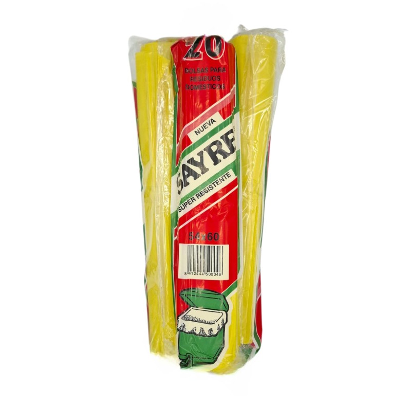 BOLSA DE BASURA SAYRE 54X60cm. AMARILLA. 