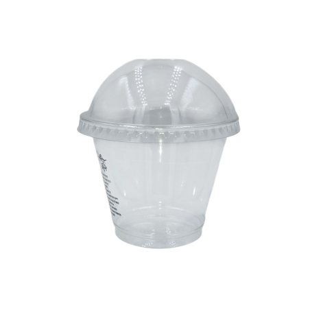 PACK VASO PET. 266ml. + TAPA CUPULA CON AGUJERO 92mm. 
