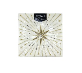 SERVILLETA DOBLE CAPA. STAR NAVIDAD. 33X33cm. 
