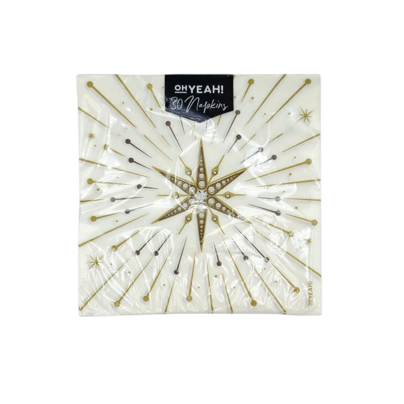 SERVILLETA DOBLE CAPA. STAR NAVIDAD. 33X33cm. 