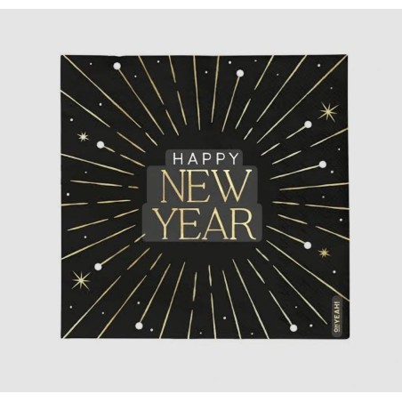 SERVILLETAS DOBLE CAPA HAPPY NEW YEAR. 33X33cm. 