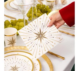 SERVILLETA DOBLE CAPA. STAR NAVIDAD. 33X33cm. 