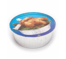 PACK ENVASE ALUMINIO REDONDO POLLO + TAPA CARTÓN 1.900cc. 