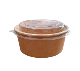 ENSALADERA CARTÓN KRAFT 700cc + TAPA PET. 