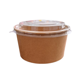 ENSALADERA CARTÓN KRAFT 1000cc + TAPA PET. 