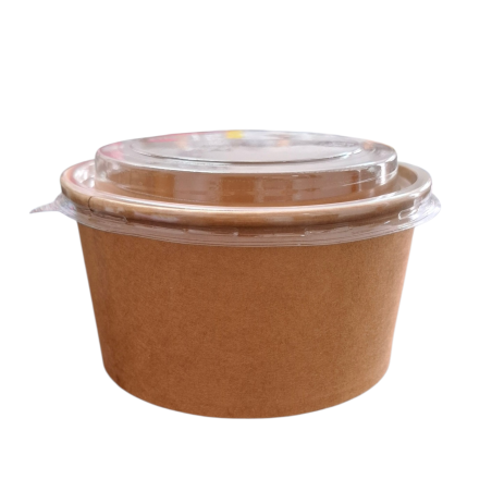 ENSALADERA CARTÓN KRAFT 1000cc + TAPA PET. 