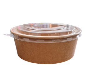 ENSALADERA CARTÓN KRAFT 1200cc + TAPA PET. 