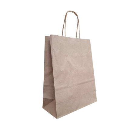 BOLSA PAPEL KRAFT 70gr. ASA RIZADA 22X27+10cm. 